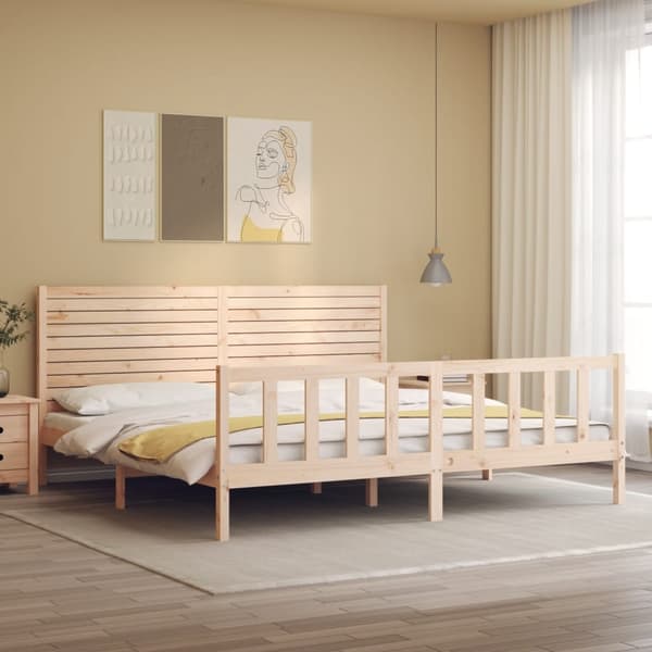 vidaXL Sengeramme med hodegavl Super King heltre