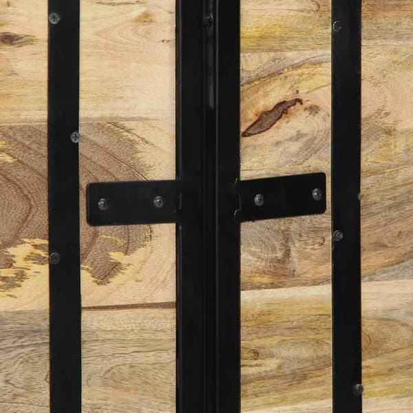 vidaXL sengegavl 140 cm heltre mango og jern