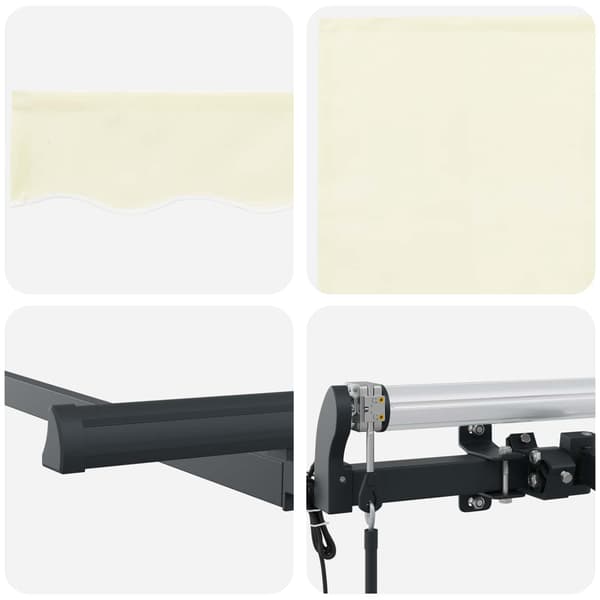 vidaXL Utfällbar markis Kräm 350 x 200 cm tyg