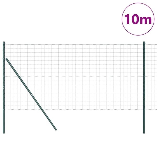 vidaXL Gjerde med stolpe grønn 1 x 10 m Stål