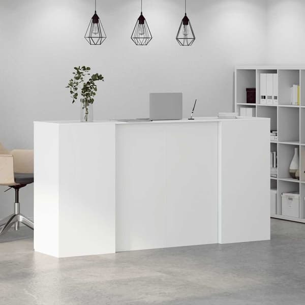 vidaXL Resepsjonsdisk hvit 200x50x103,5 cm konstruert tre