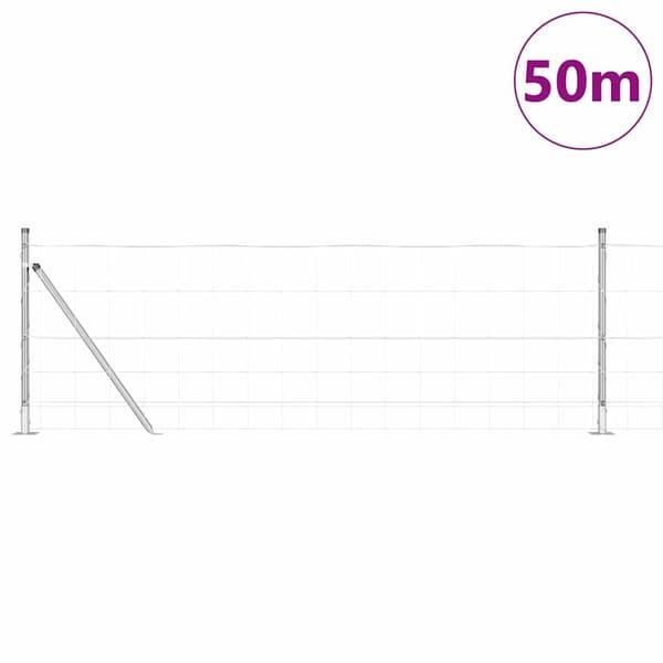 vidaXL Stängselstolpe Galvaniserad 50 x 0,8 m Stål
