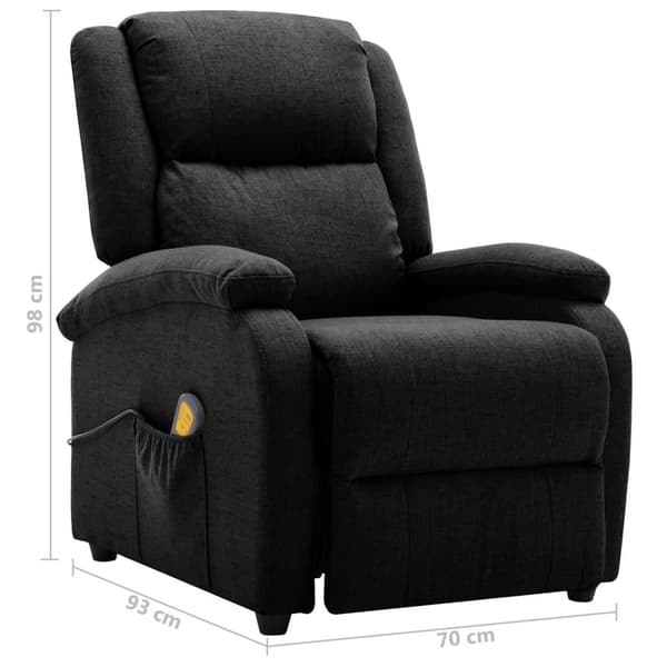 vidaXL Massagefåtölj svart tyg
