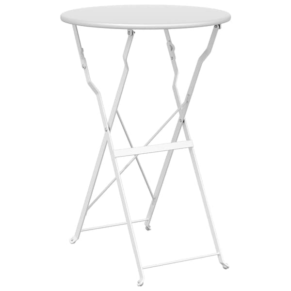 vidaXL Sammenleggbart Bistrosett 3 pcs Hvit Stål