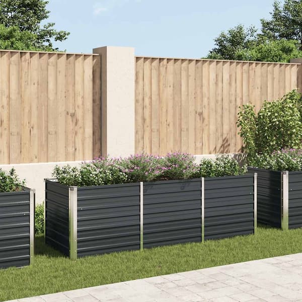 vidaXL Høybed antrasitt 240x80x77 cm galvanisert stål