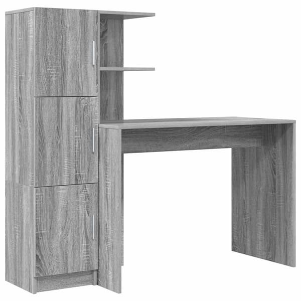 vidaXL Skrivbord 2 pcs Grå Sonoma