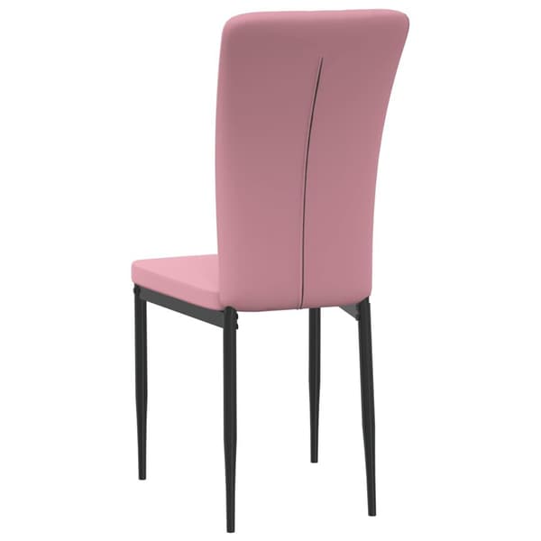 vidaXL Matstolar 4 st rosa sammet