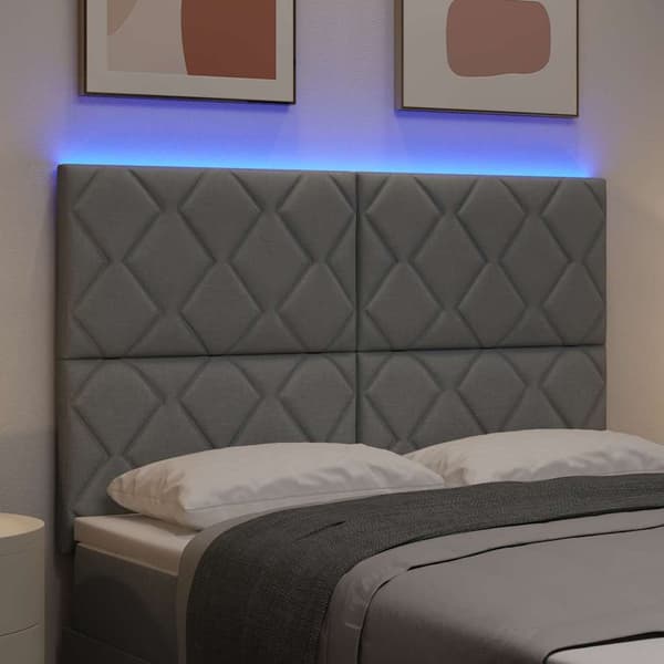 vidaXL LED huvuddyna Ljusgrå 160 cm tyg