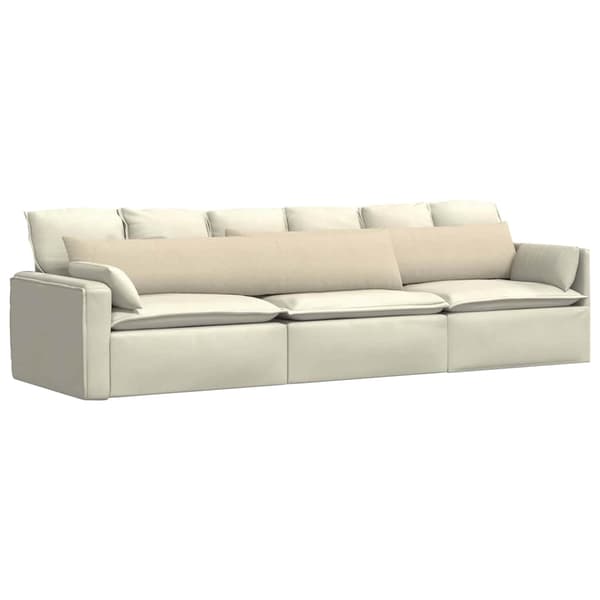 vidaXL Soffkuddar 2 st Kräm 200 x 40 cm tyg