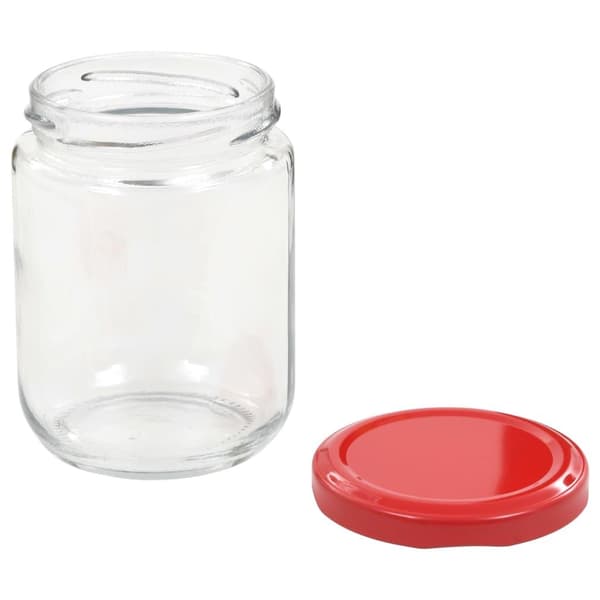 vidaXL Syltburkar i glas med röda lock 96 st 230 ml