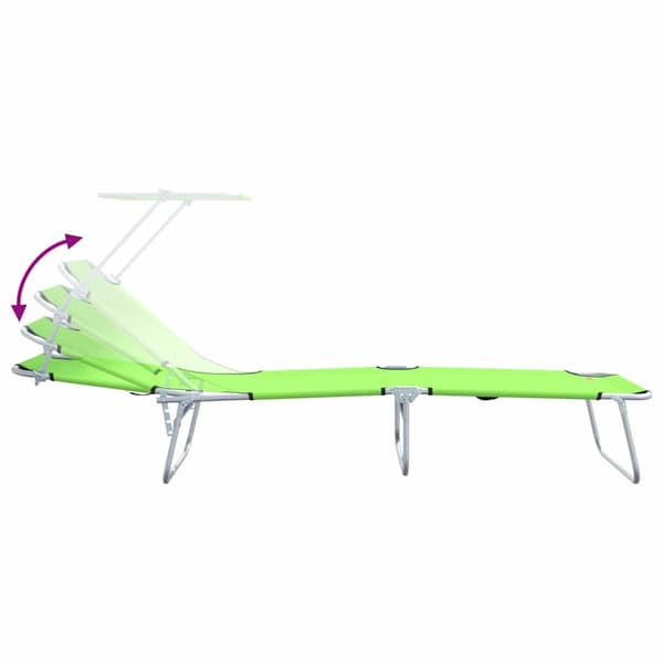 vidaXL Solstol 2 pcs grønn 58 x 188 x 77cm Polyester