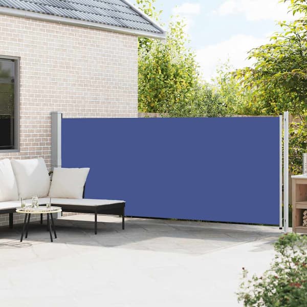 vidaXL Infällbar sidomarkis 600x160 cm blå