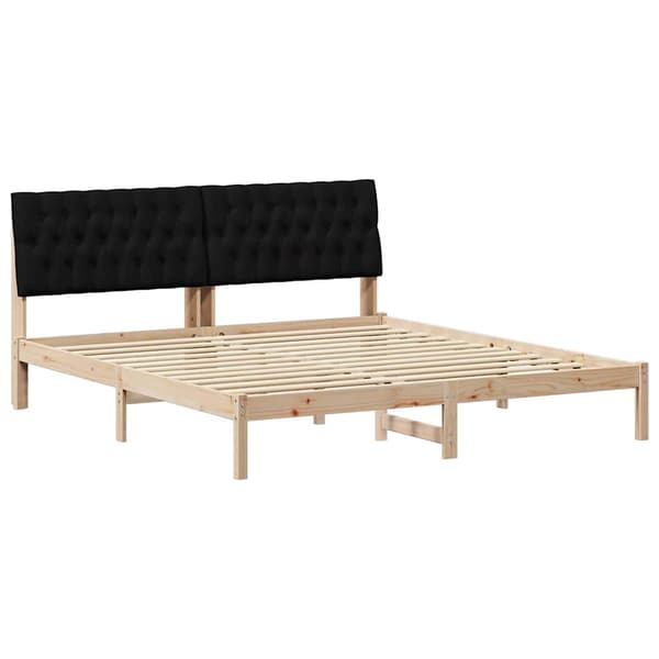 vidaXL Sängram med Vadderad Sänggavel Brun 180 x 200 cm
