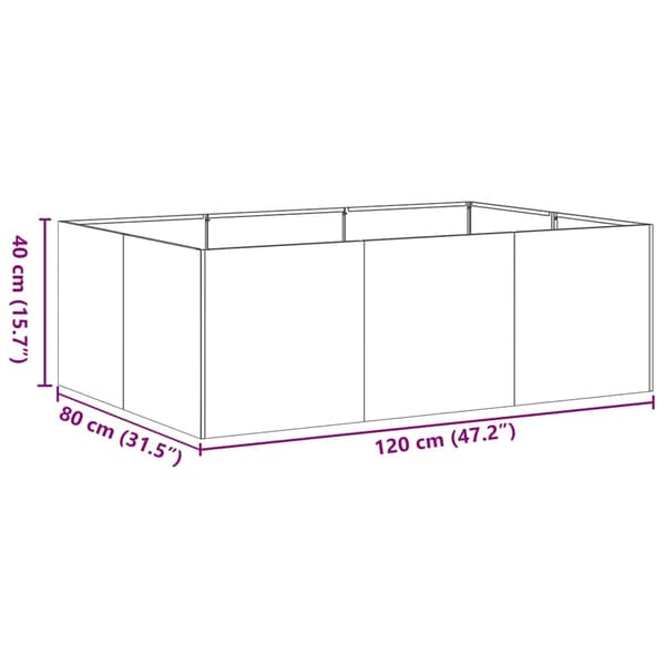 vidaXL Plantekasse 120x80x40 cm rustfritt stål