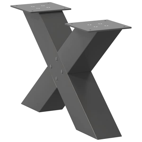 vidaXL Soffbordsben X-formade 2 st antracit 50x(30-31) cm stål