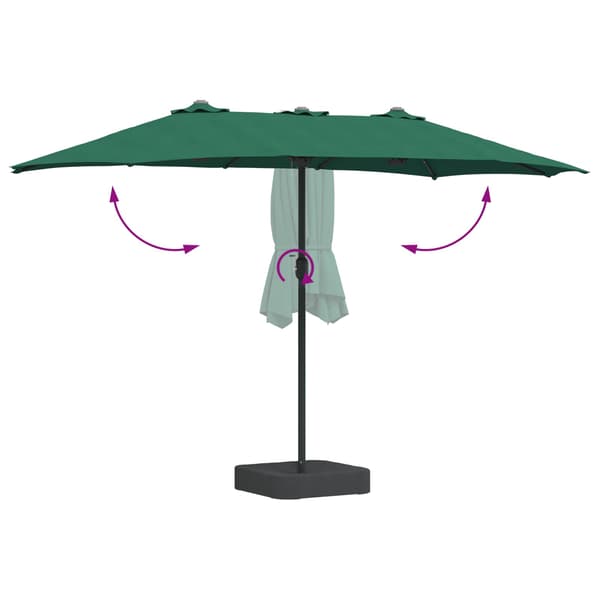 vidaXL Hageparasol grønn 385 x 209 x 244 cm Polyester