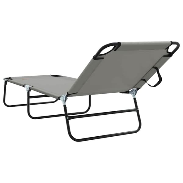vidaXL Sammenleggbar solstol Grå 188 x 57 x 86,5 cm Polyester
