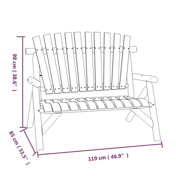 vidaXL Hagebenk 2 seter 119x85x98 cm heltre gran