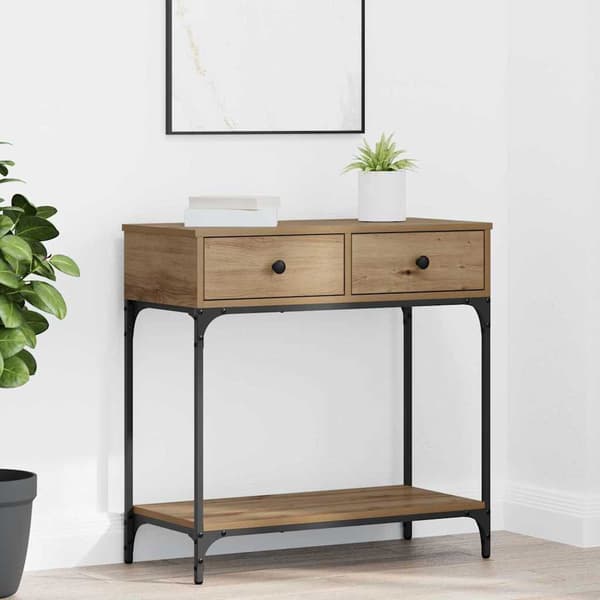 vidaXL Konsollbord artisan eik 75 x 34.5 x 75 cm Konstruert tre