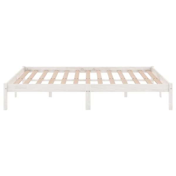vidaXL Sängram vit massiv furu 200x200 cm