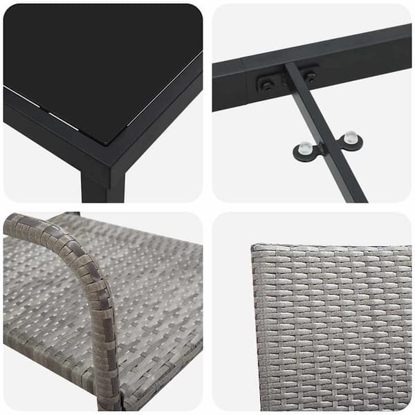 vidaXL Hage Spisegruppe 5 pcs Grå Poly rattan