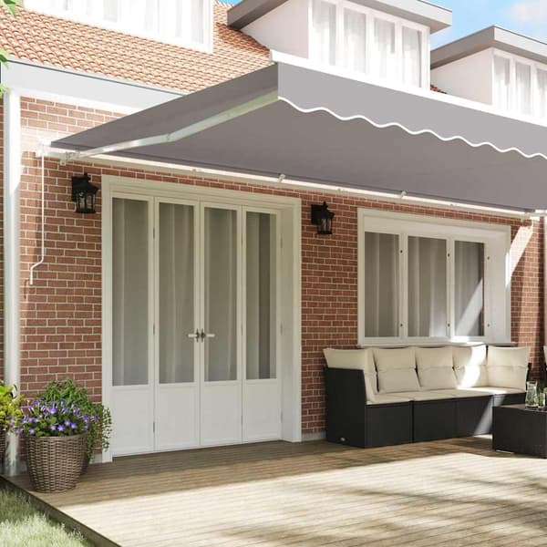 vidaXL Innvendbar Markise Lysegrå 600 × 350 cm Polyester, metall