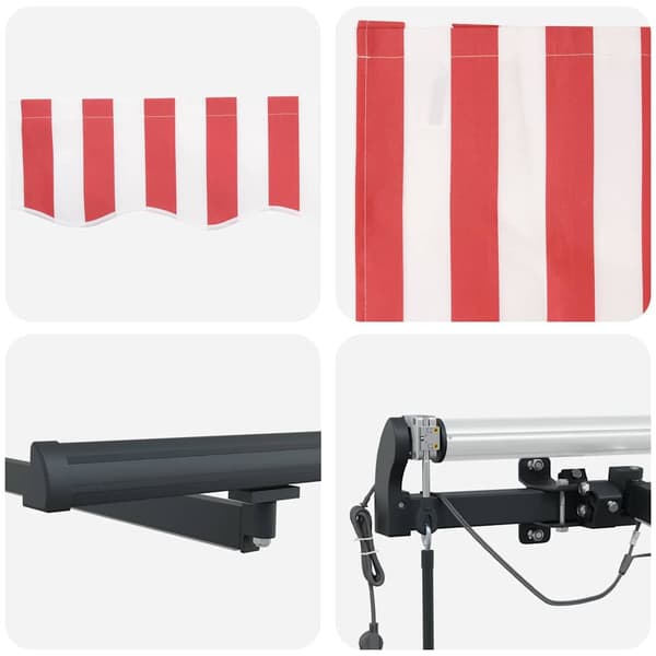 vidaXL Markiseduk med Rød og Hvit 400 × 300 cm Polyester