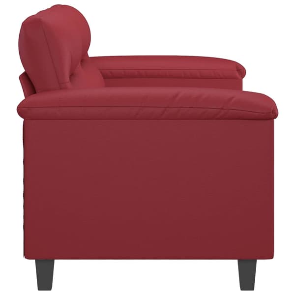 vidaXL 2-sitssoffa vinröd 140 cm fuskläder