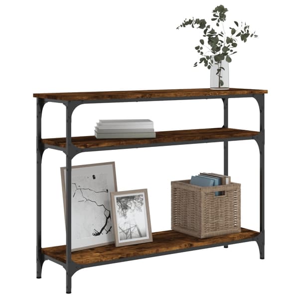 vidaXL Konsollbord røkt eik 100x29x75 cm konstruert tre