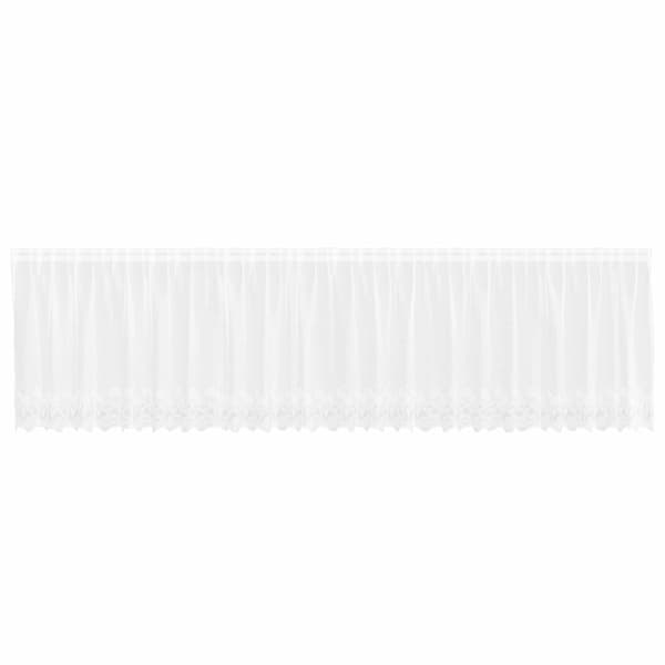 vidaXL Spetsgardin med gardiner Blommor Vit 120 x 600 cm Polyester