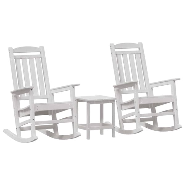vidaXL Gyngestol 3 pcs Hvit Polyethylen