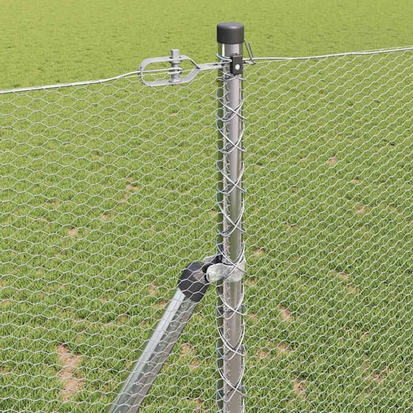 vidaXL Gjerdepåle sølv 10 x 1 m (13 mm mesh) Stål