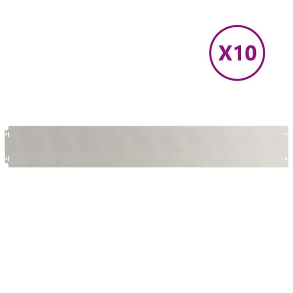 vidaXL Gjerdekant 10 stk. 15 x 103 cm Rustfritt stål Sølv