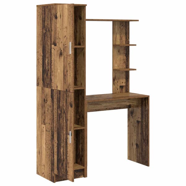 vidaXL Skrivbord 2 pcs Gammalt trä