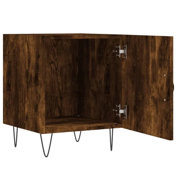 vidaXL Nattbord røkt eik 40x40x50 cm konstruert tre