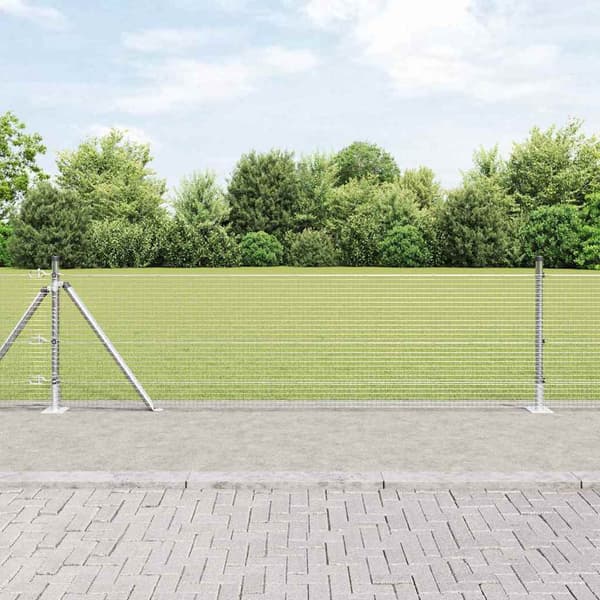 vidaXL Gjerde med innlegg. sølv 0.5 x 10 m Stål