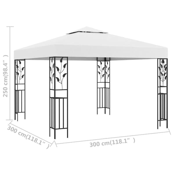 vidaXL Paviljong 3x3 m vit 180 g/m²