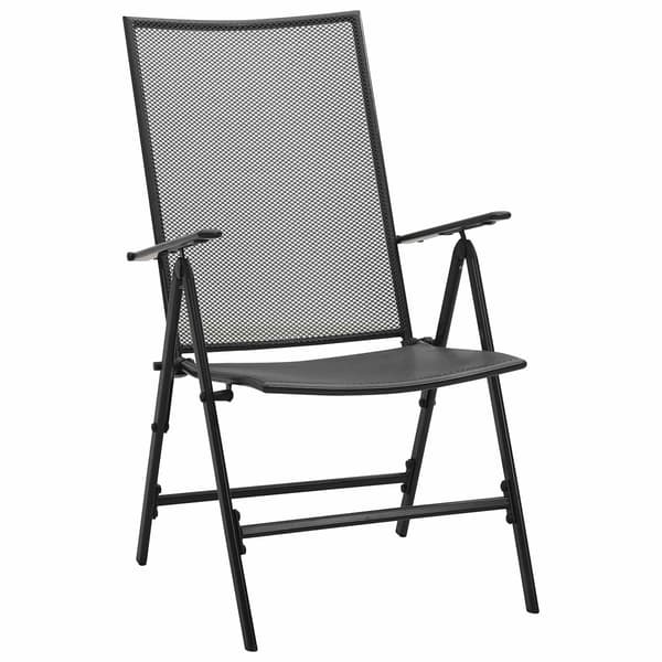 vidaXL Trädgårdsmöbelset 9 pcs Antracit Stål