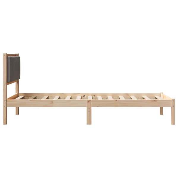 vidaXL Sängram med Vadderad Sänggavel Gråbrun 100 x 200 cm