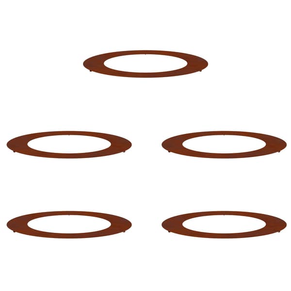 vidaXL lämplig för Flat Trädringar 5 pcs Brun Ø60 / 90 cm