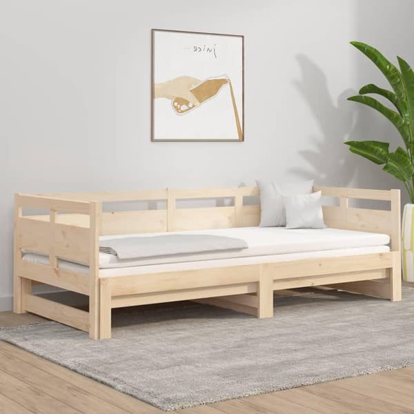 vidaXL Bäddsoffa massiv furu 2x(80x200) cm