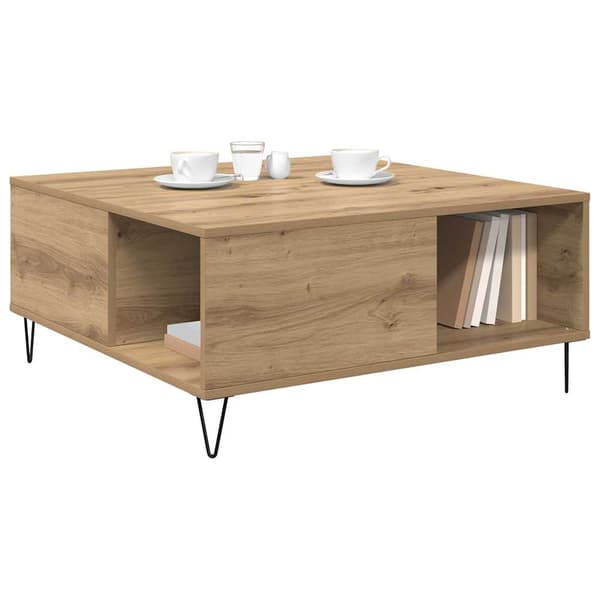 vidaXL Kaffebord Artisan Eik 80 x 80 x 36,5 cm Konstruert tre