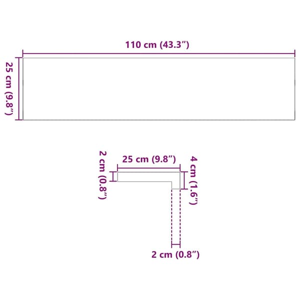 vidaXL Trappetrinn 8 stk ubehandlet 110x25x2 cm heltre eik