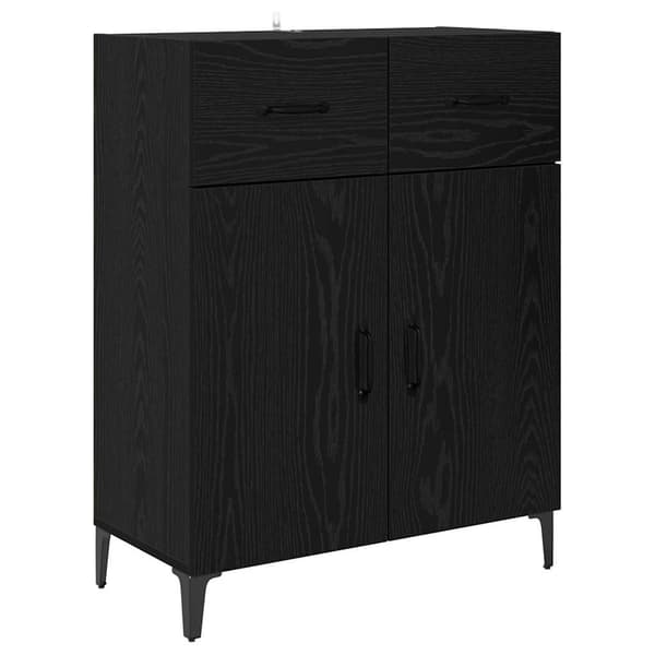 vidaXL Serviesskap Svart Eik 69,5 x 34 x 90 cm Konstruert tre