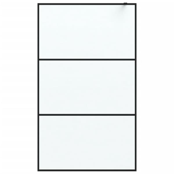 vidaXL Duschvägg svart 115x195 cm halvfrostat ESG-glas