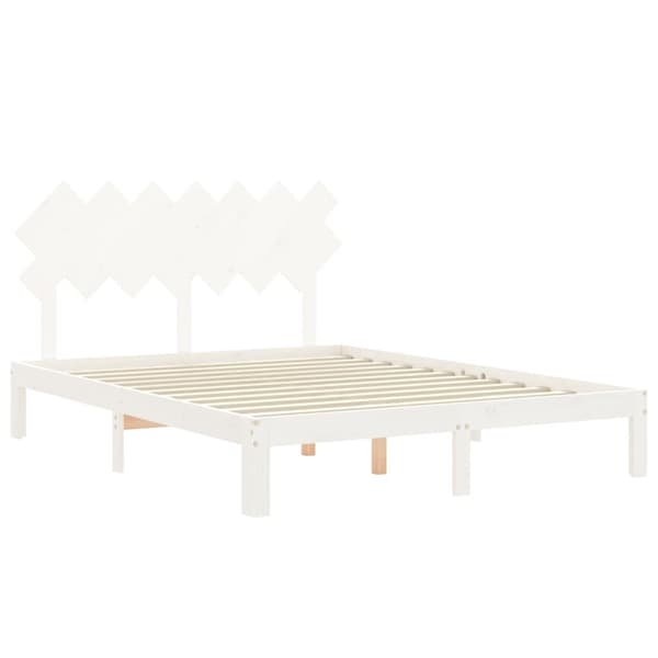 vidaXL Sengeramme med hodegavl hvit 140x200 cm heltre