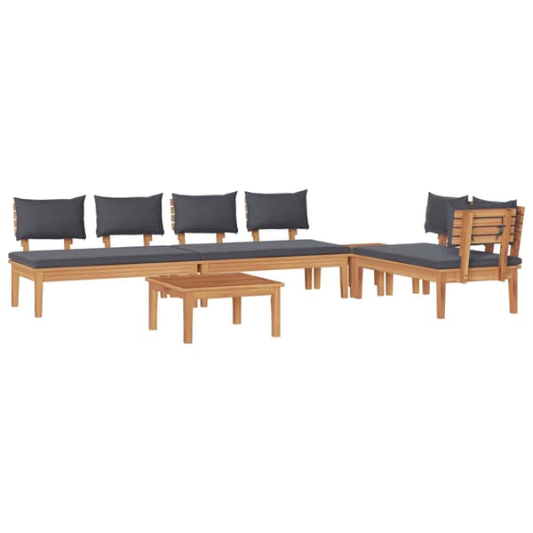 vidaXL Hagesofa Set 5 pcs Brun og Grå