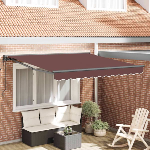 vidaXL Markisram Brun 300 x 250 cm Polyester med PU-beläggning
