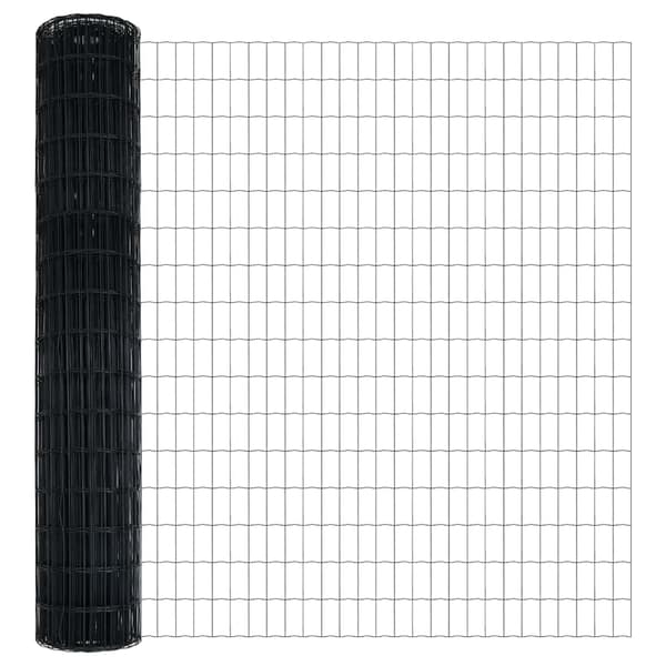 vidaXL Gjerde med stolpe Grå 1,5 x 10 m Stål og PVC