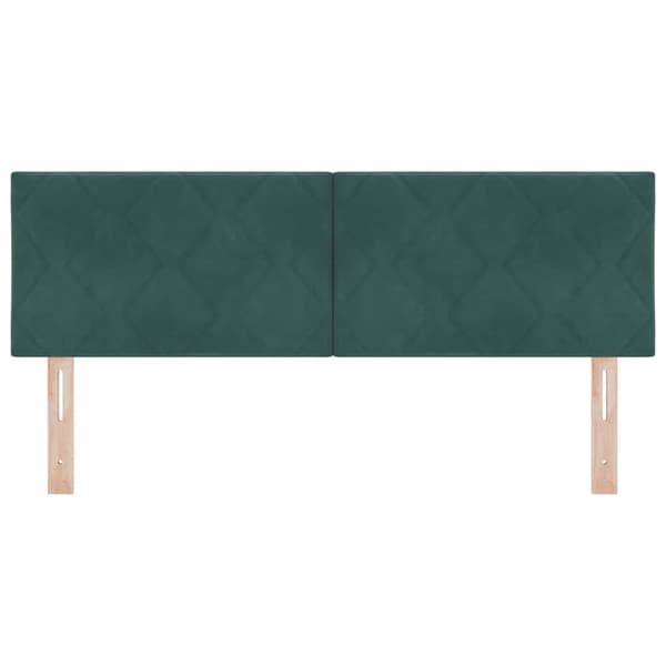 vidaXL LED huvuddyna Mörkgrön 144 cm Sammet